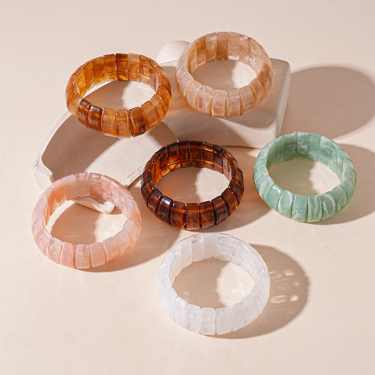 Vintage Color Block Splicing Acrylic Bracelets