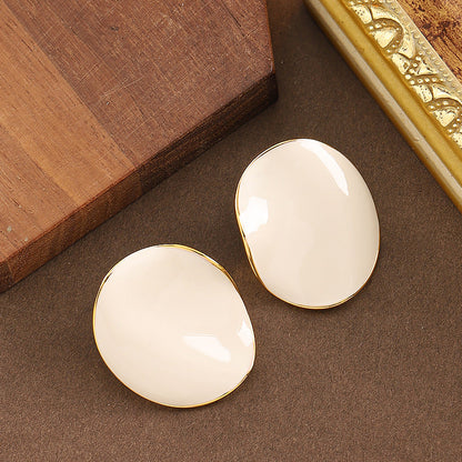 French Style Elegant Irregular Wave Drop Earrings High-End Aesthetic
