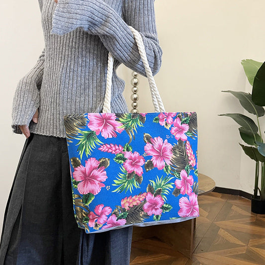 Fashionable Floral Canvas Tote Bag for Women