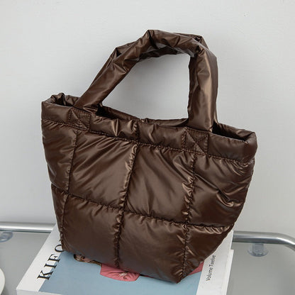 Solid Color Simple Puffer Handbag