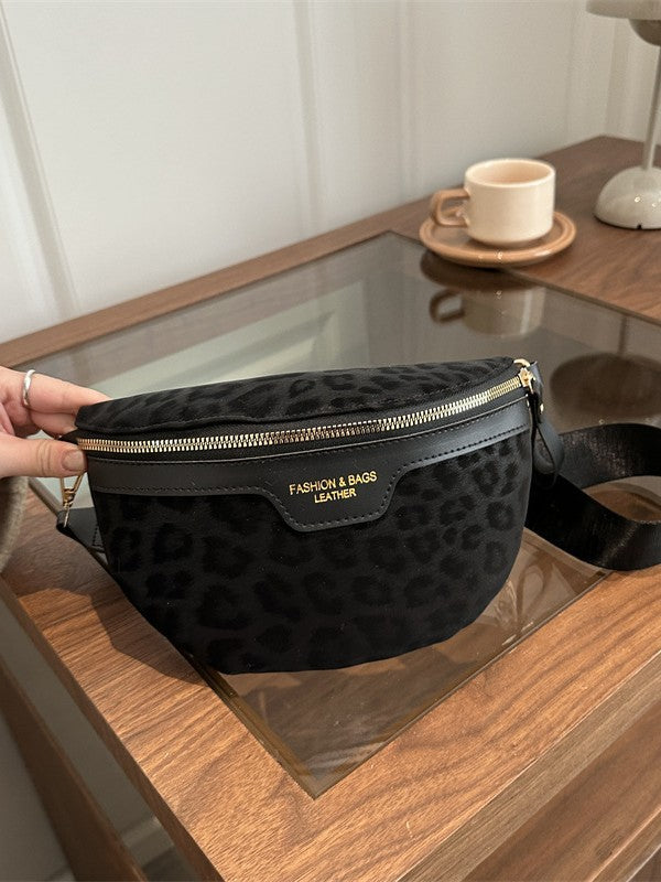 Trendy Retro Style PU Waist Bag Casual Crossbody Chest Bag