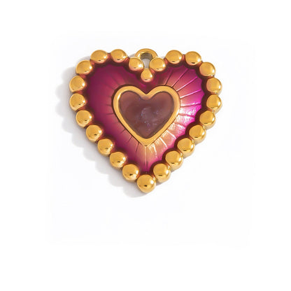 Heart Flower Pendant Accessories 18K Gold Plated Stainless Steel Jewelry