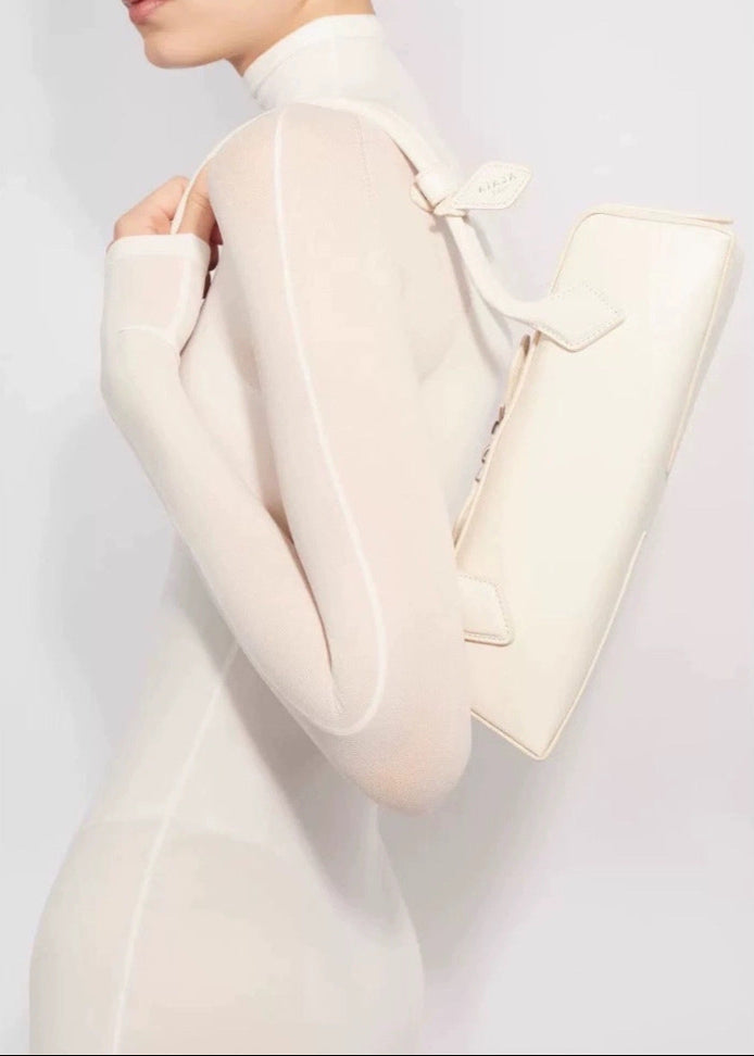 Mini Shoulder Bag Vegan Leather Bow Accent