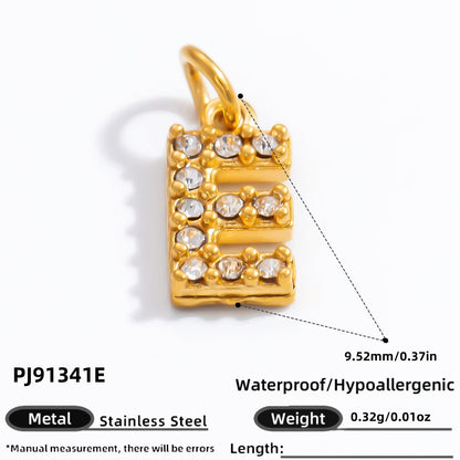 DIY Letter Pendant Necklace and Bracelet Set Stainless Steel Accessories
