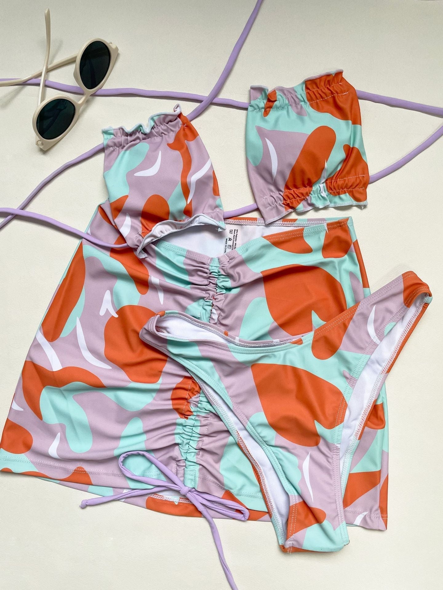 3PCS Multicolor Sexy String Backless Swimwear