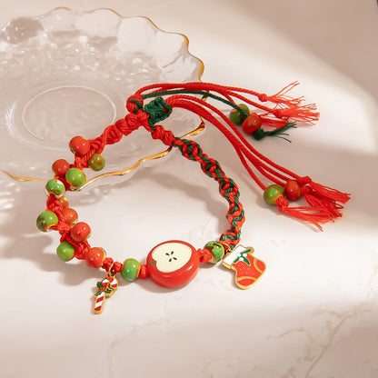 Fashionable Woven Stainless Steel Bracelet with Colorful Beads
