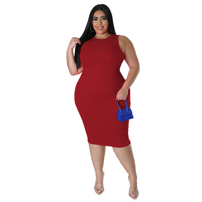 Trendy Casual Solid Color Sleeveless Dress