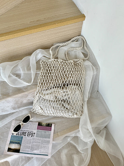 Trendy Woven Tote Bag Stylish Casual Vacation Handbag