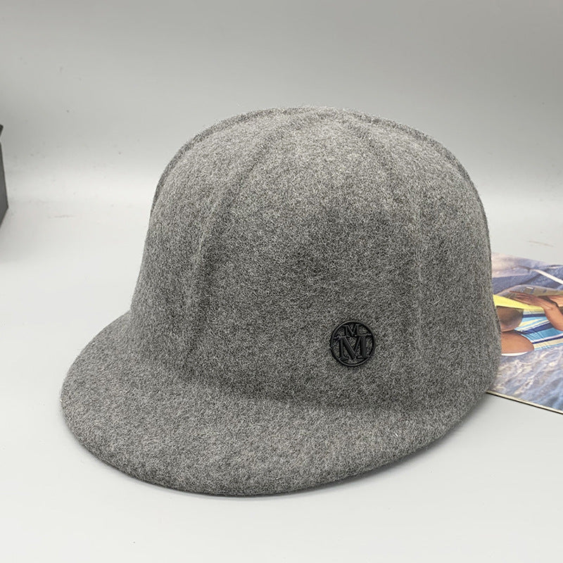 Trendy Wool Baseball Cap Adjustable Casual Sun Hat