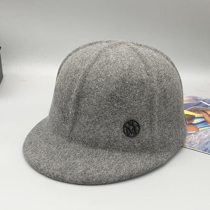 Trendy Wool Baseball Cap Adjustable Casual Sun Hat