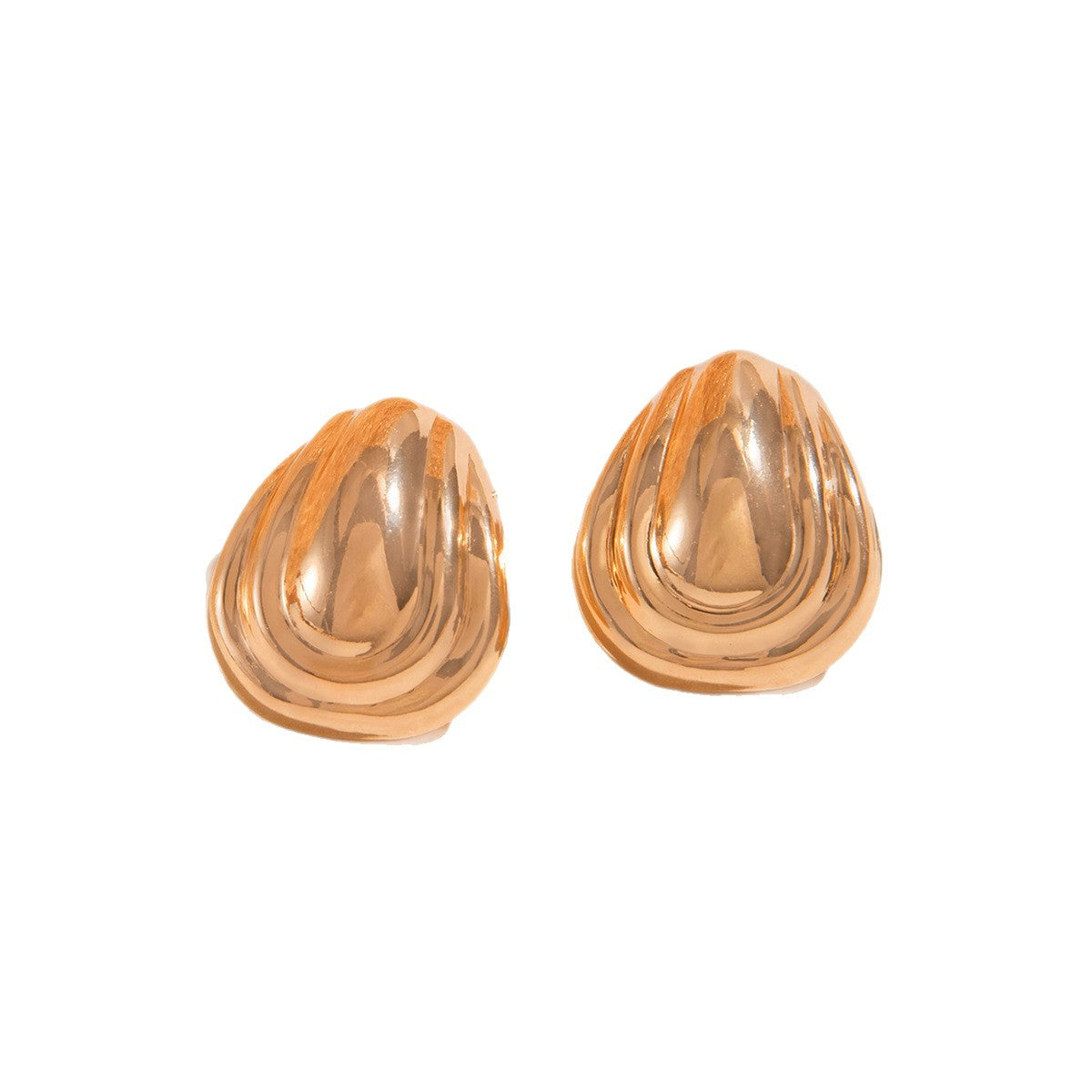 Geometric Gold Drop Earrings With Twisted Design