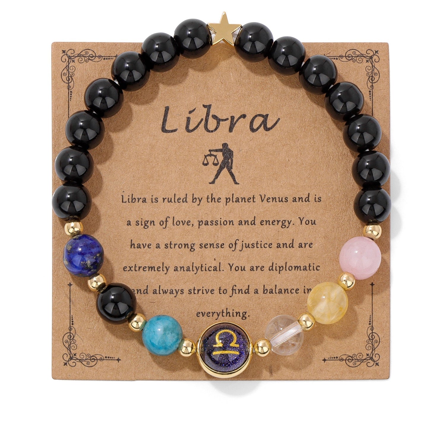 Vintage 12 Constellations Stone Beaded Bracelets