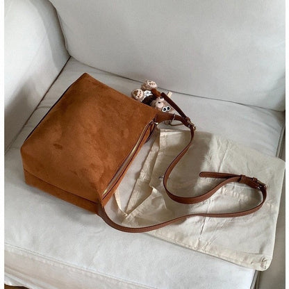 Vintage Suede Adjustable Shoulder Crossbody Bag