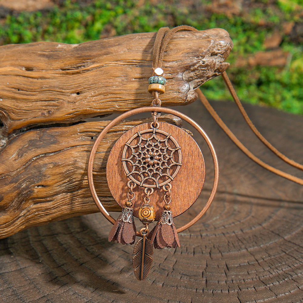 Trendy Bohemian Leaf Pendant Necklace Zinc Alloy