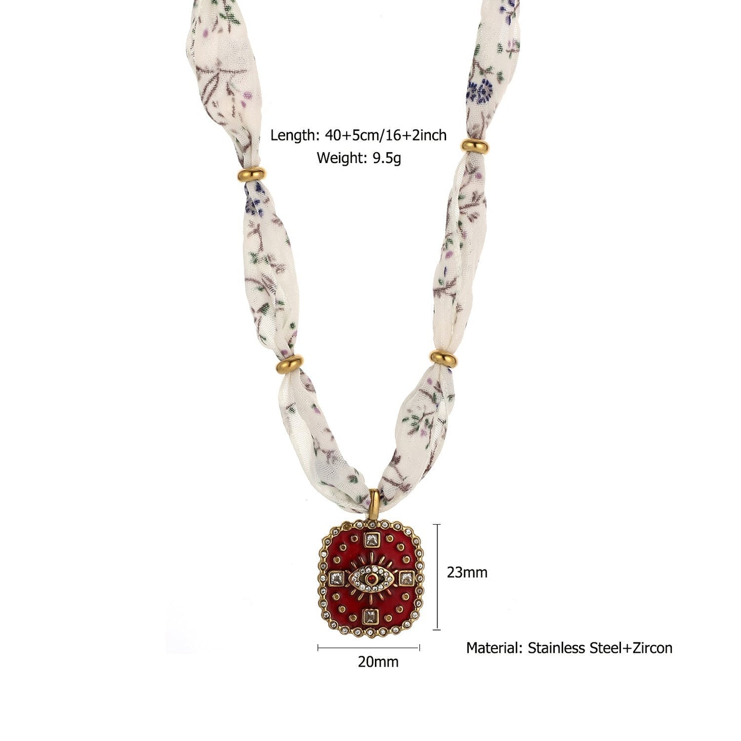 Simple Enamel Pendant Choker Scarf Necklace