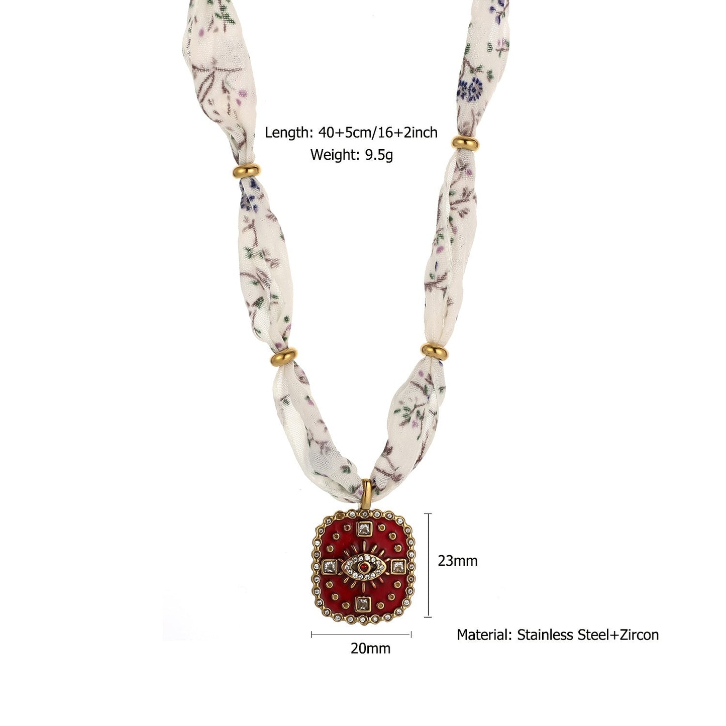 Simple Enamel Pendant Choker Scarf Necklace
