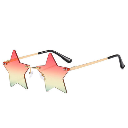 Fashionable Frameworkless Star-Shaped Sunglasses Punk Style