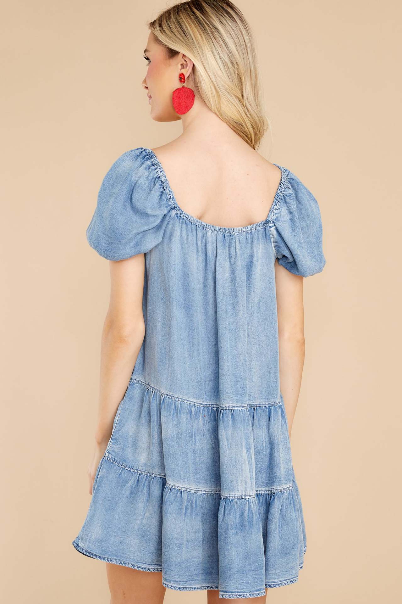 Casual Cake Dress Short Sleeve Denim Dress