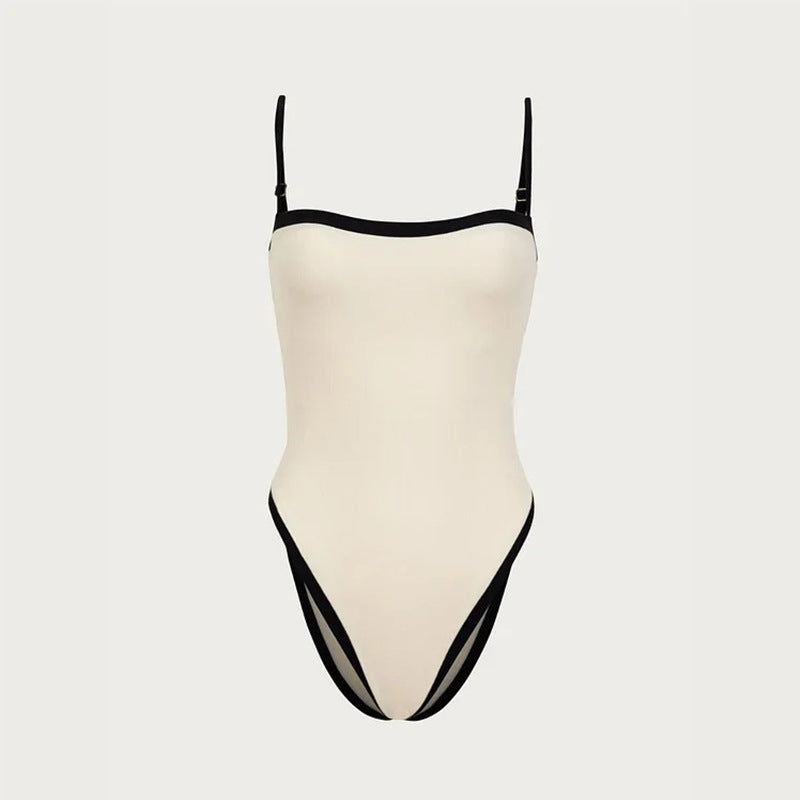 Simple Color Block Sexy One Piece Swimwear