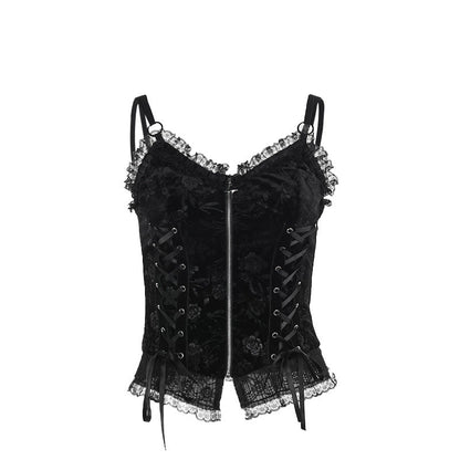 Gothic Summer Rose Cami Top Trendy Casual Blouse