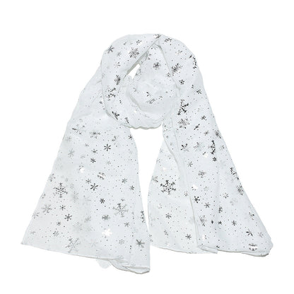 Winter Snowflake Polka Dots Christmas Shawl Scarf