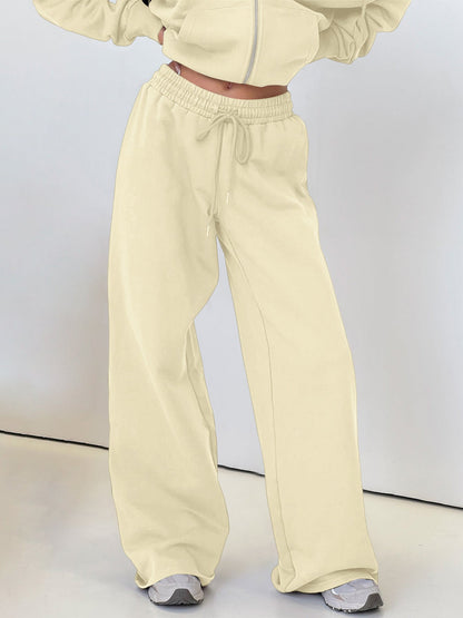 French Casual Loose Fit Drawstring Pants