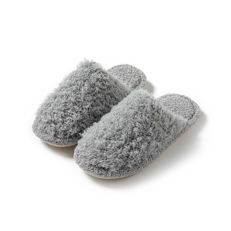 Solid Color Plush Soft Slippers