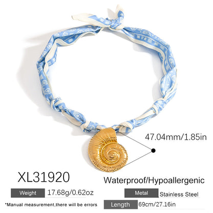 Stainless Steel Scarf Necklace with Fruit and Animal Pendants