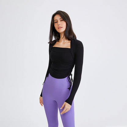 Tight Body-Building Clothes Women'S Quick Drying Sports Top Running Long Sleeve T-Shirt Wearing Elastic Yoga Clothes