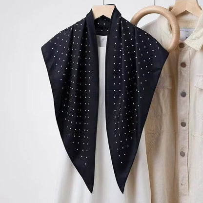 Vintage Polka Dot Triangle Silk Scarf