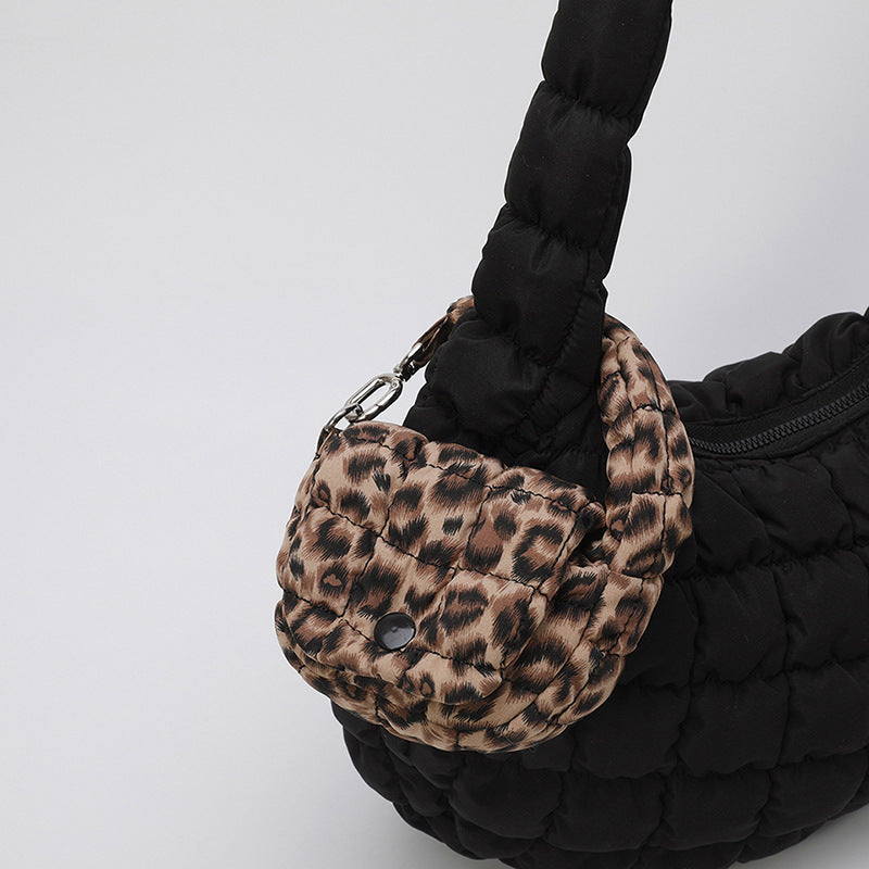 Wrinkled Cloud Mini Pouch Bag Trendy Nylon Handheld Accessory