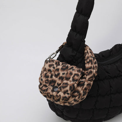 Wrinkled Cloud Mini Pouch Bag Trendy Nylon Handheld Accessory