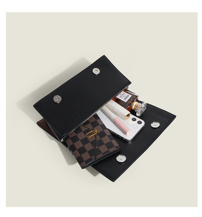 Color Block Twisted Square Tote Shoulder Bag