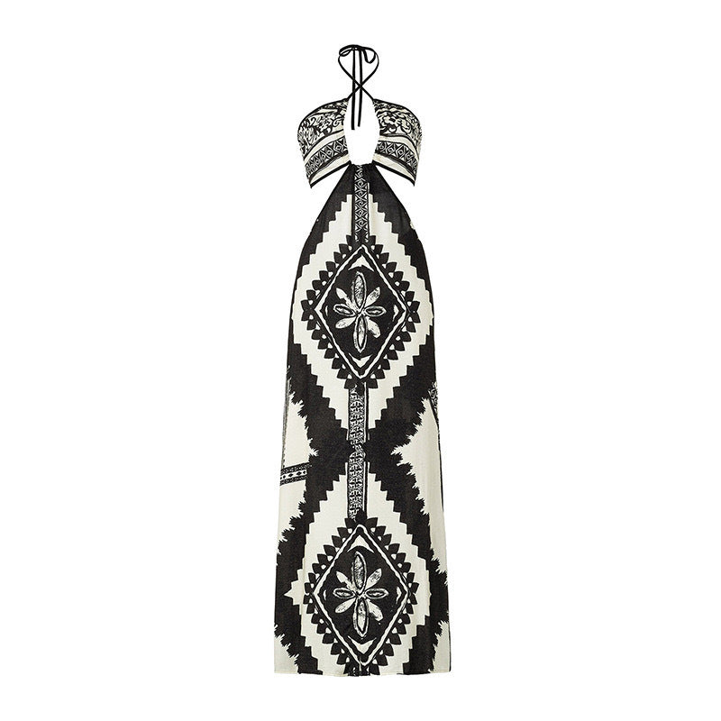 3PCS Vintage Print Sexy Halter Swimwear