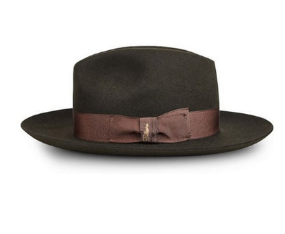 Stylish Wool Fedora Hat Classic British Wide-Brimmed Felt Hat