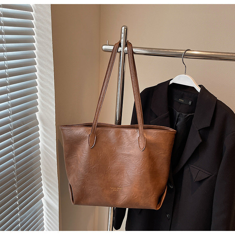 Vintage Large Capacity Tote Bag Casual Shoulder Bag