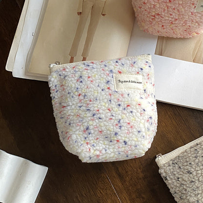 Trendy Mini Plush Makeup Bag Cute Portable Storage Pouch