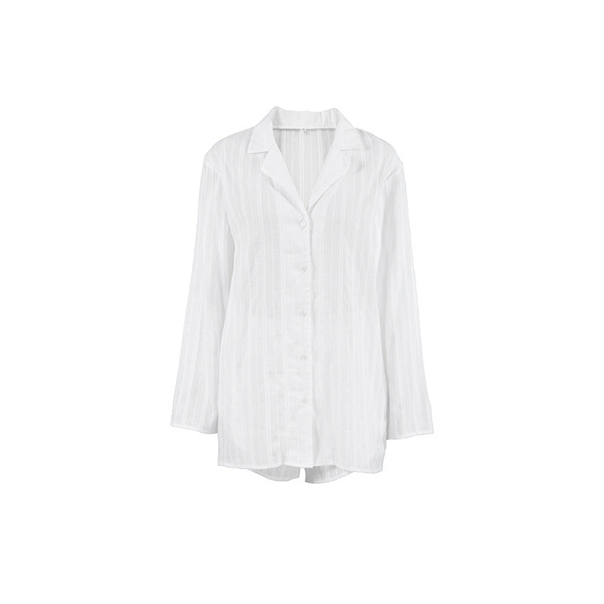 Stripe Jacquard Soft Sleepwear Sets