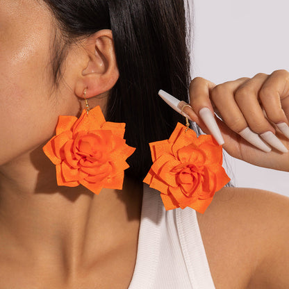 Colorful Floral Earrings With Sunflower And Rose Design