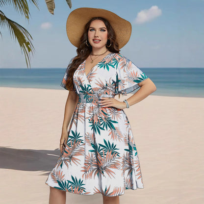 Summer V-Neck A-Line Dress for Women