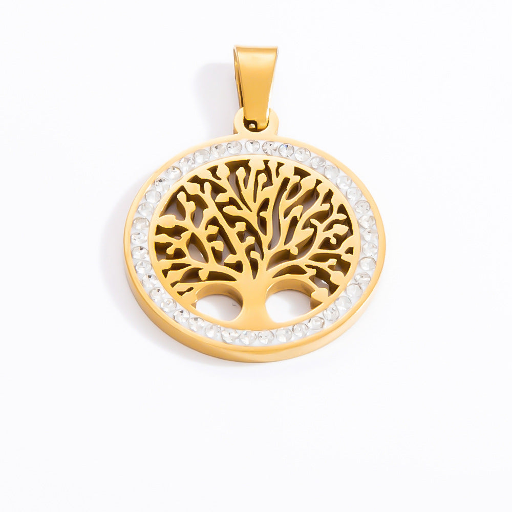 Floral Starfish 18K Gold Plated Stainless Steel Pearl Pendant Necklace
