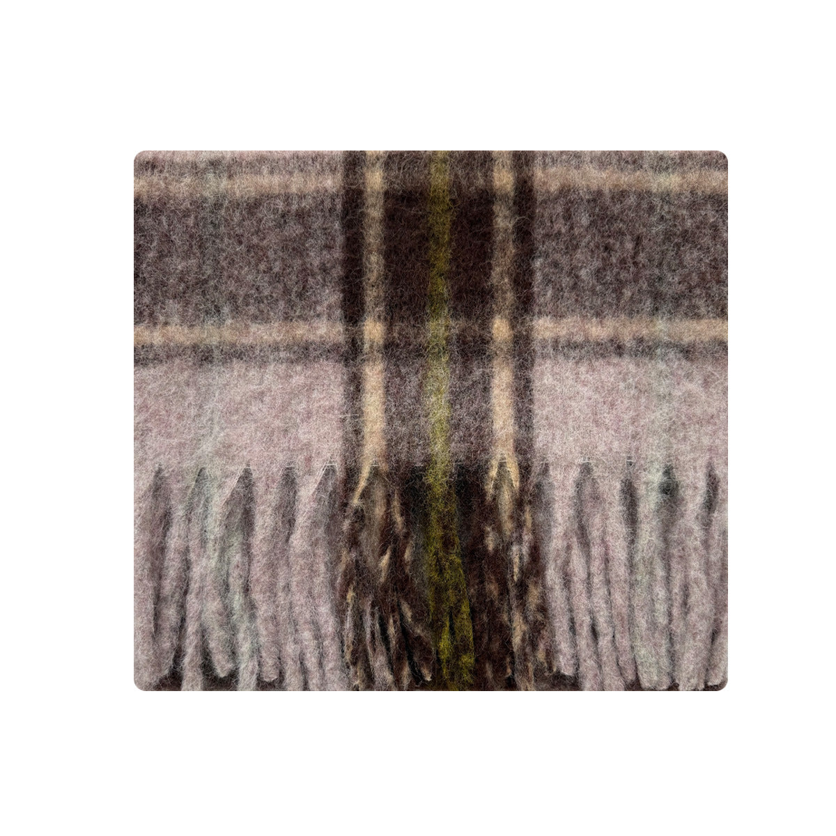 Wool Blend Plaid Scarf with Fringes Trendy Casual Wrap