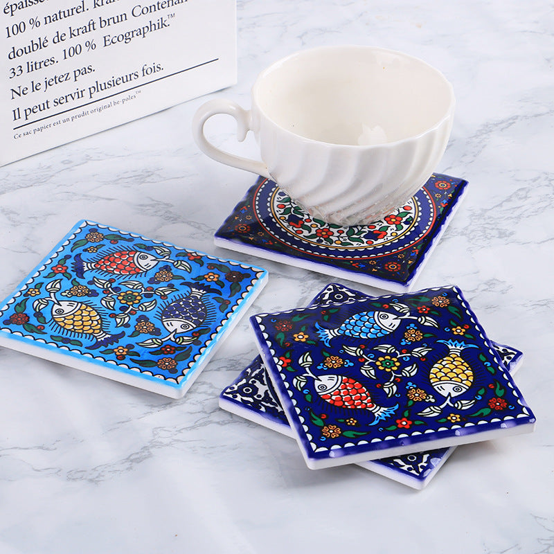 Series Of Craft Painting Insulation Pads, Cork Ceramic Coasters, Dual Purpose Pot Mats, Combination Coasters