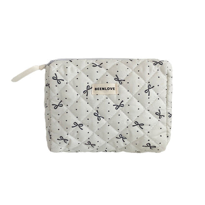 Trendy Print Quilted Large Capacity Makeup Bag
