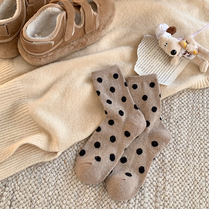 Color Block Thicken Polka Dot Socks