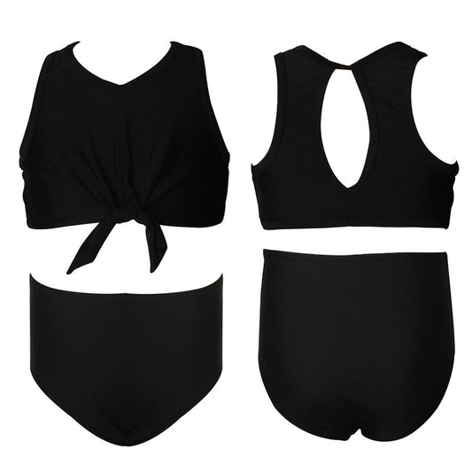 New Girls' Two-Piece Swimsuit With Floral Print For Swimming