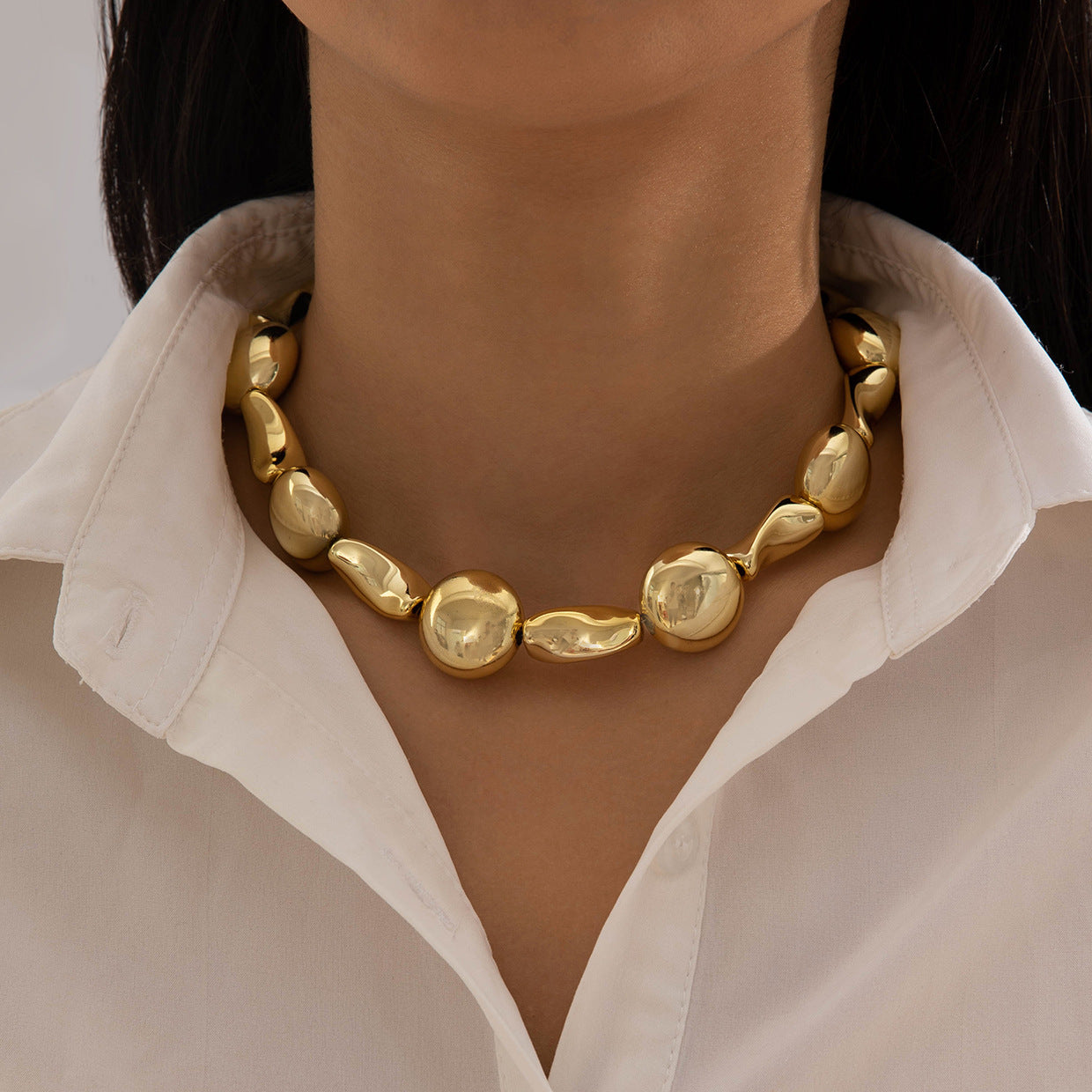 Trendy Ccb Letter Choker Necklace With Handmade Pearl Bow