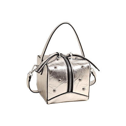 Punk Style Studded Handheld Square Bag for Women