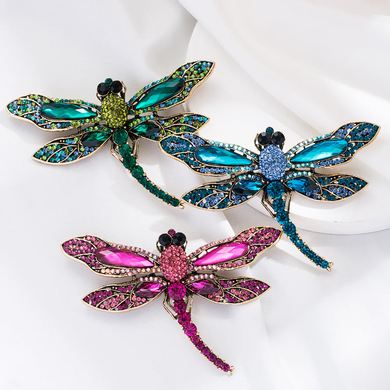 Alloy Rhinestone Dragonfly Brooch Cute Fashion Pin for Women