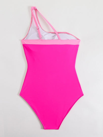 Vintage One-Shoulder One-Piece Swimsuit